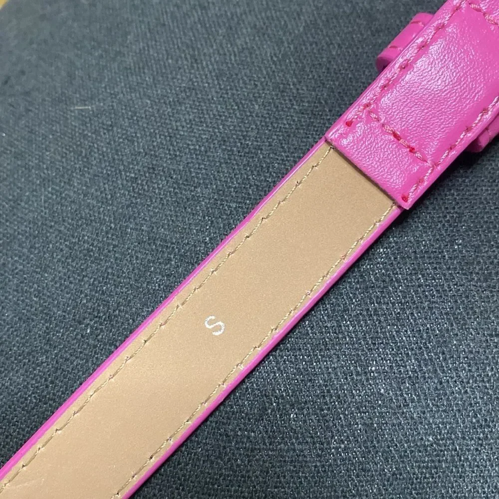 Pink Leather Thin Fashion Belt